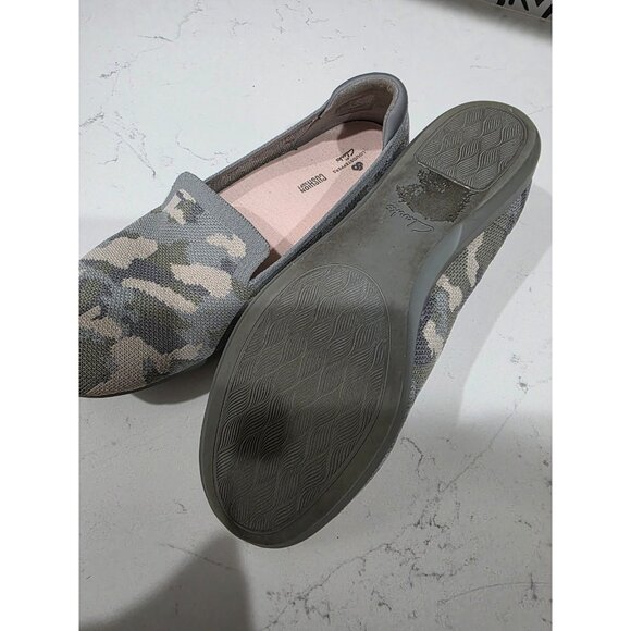 Clarks Women's 7 M Cloudstepper Carly Dream Flats Shoes Stretch Khaki Green Camo - Picture 4 of 8